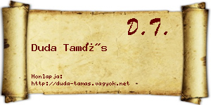 Duda Tamás névjegykártya