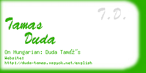 tamas duda business card